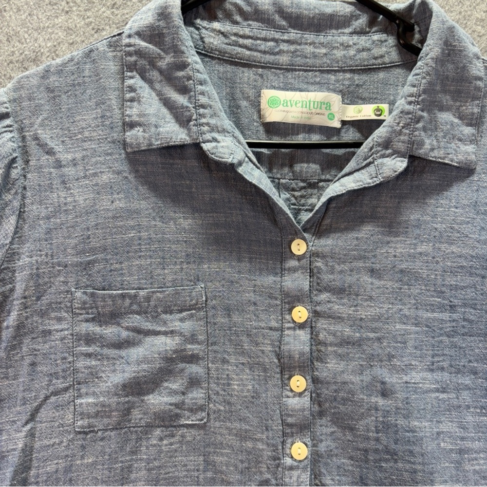 Aventura Organic Cotton Womens XL Denim Button Up Long Sleeve - Picture 2 of 7